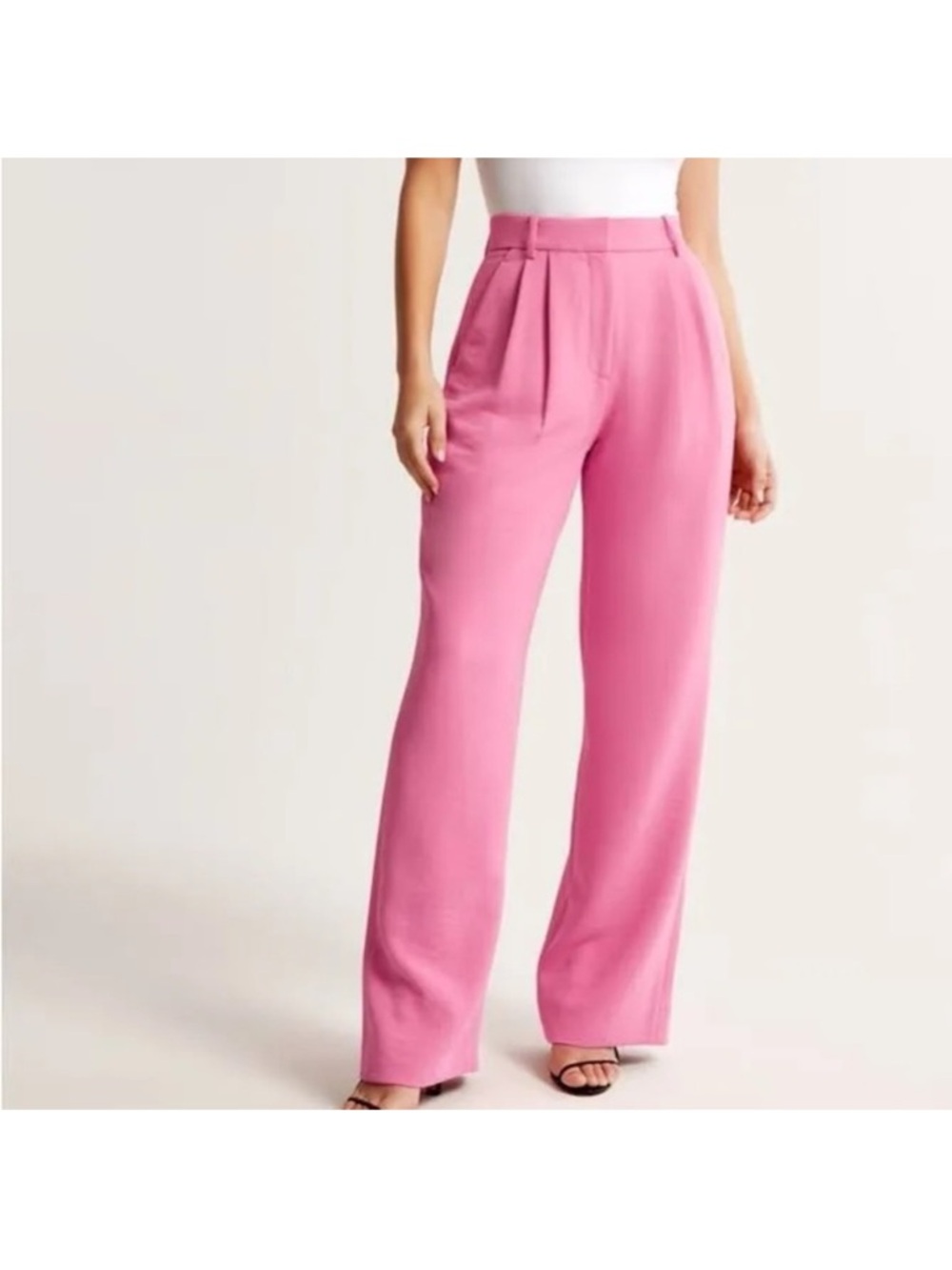Abercrombie High-Waist Pink Dress Pants